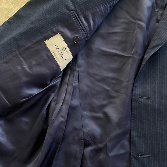 Canali Men’s Tailored Two Piece 100% Wool Suit Blue Made in Italy Size 40 / 58 - Picture 7 of 14